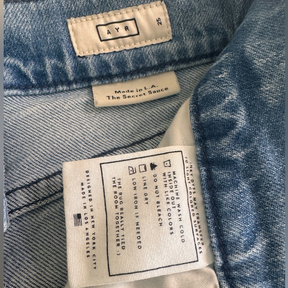 AYR Light Blue Wide-Leg Distressed Jeans - Picture 4 of 11